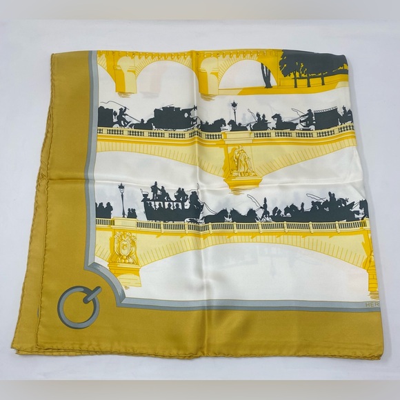 Hermes Vintage Silk Scarf Les Ponts De Paris Carre 90 Hugo Grygkar - Picture 8 of 16